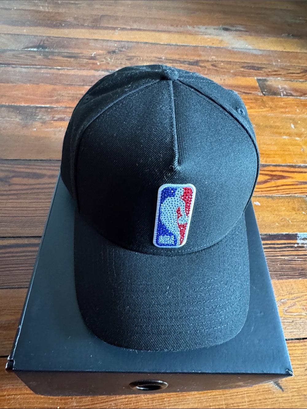 New Era Black Baseball Cap with Red/White/Blue NBA Patch